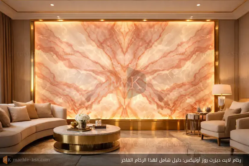 رخام لايت ديزرت روز أونيكس: دليل شامل لهذا الرخام الفاخر